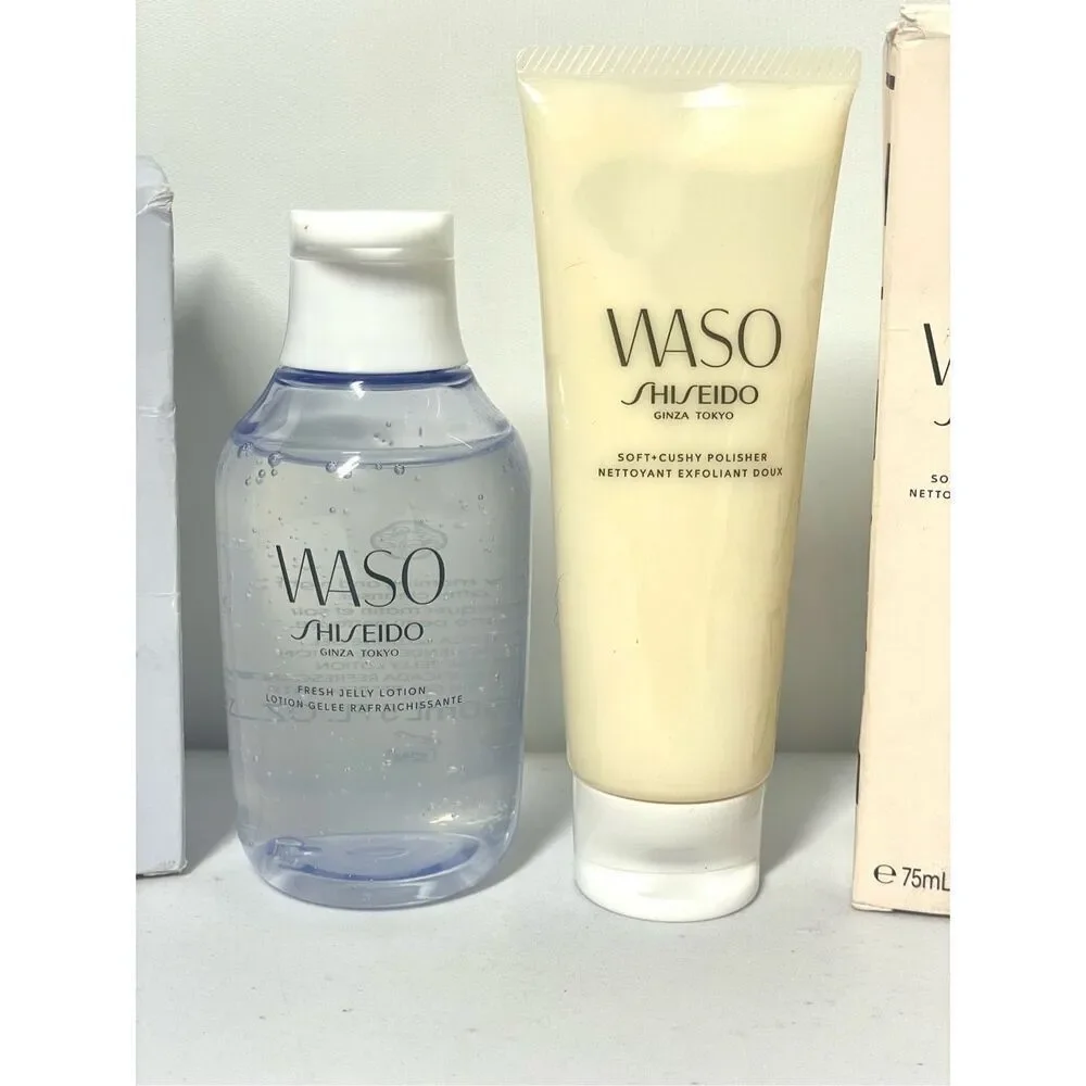 Shiseido WASO Fresh Jelly Lotion & Soft Cushy Polisher FS Discontinued NIB - Picture 2 of 3